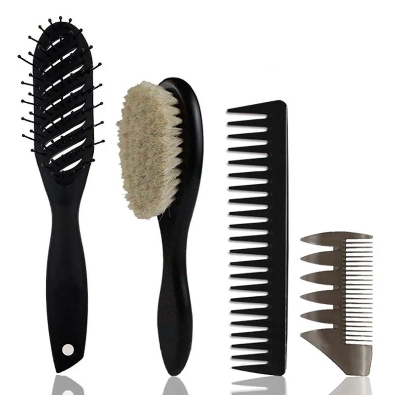 

4Pcs/Set Massage Comb Hair Brush Beard Brush Oil Comb Anti Static Hair Brush Massage Comb Straightening Hair Care