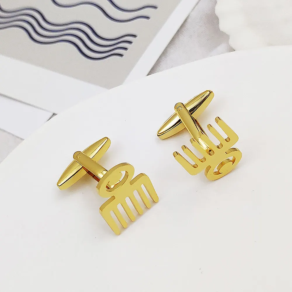 Fashion Men's French Shirt Cufflinks Special Vulgar Symbol Stainless Steel Quality Jewelry Men's Luxury Suit Shirt Ornaments