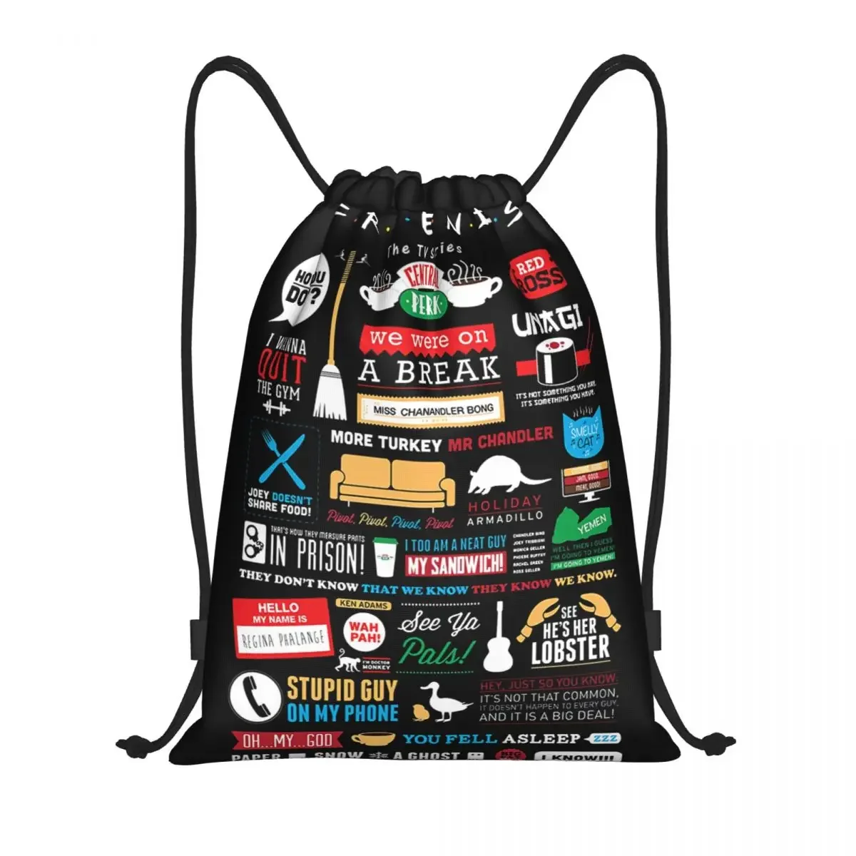 Оригинальный забавный рюкзак для ТВ-шоу друзей с коллажем сумки женщин и мужчин