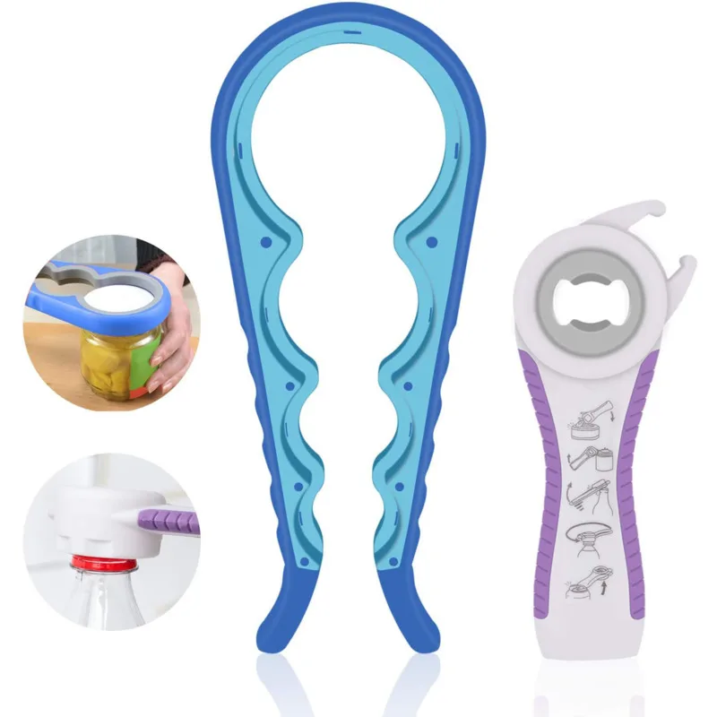 

5 in 1 Multifunctional Jar Opener Can Opener Bottle Opener Kit Easy to Use for Children Elderly Kitchen Tool Kitchen Accessories