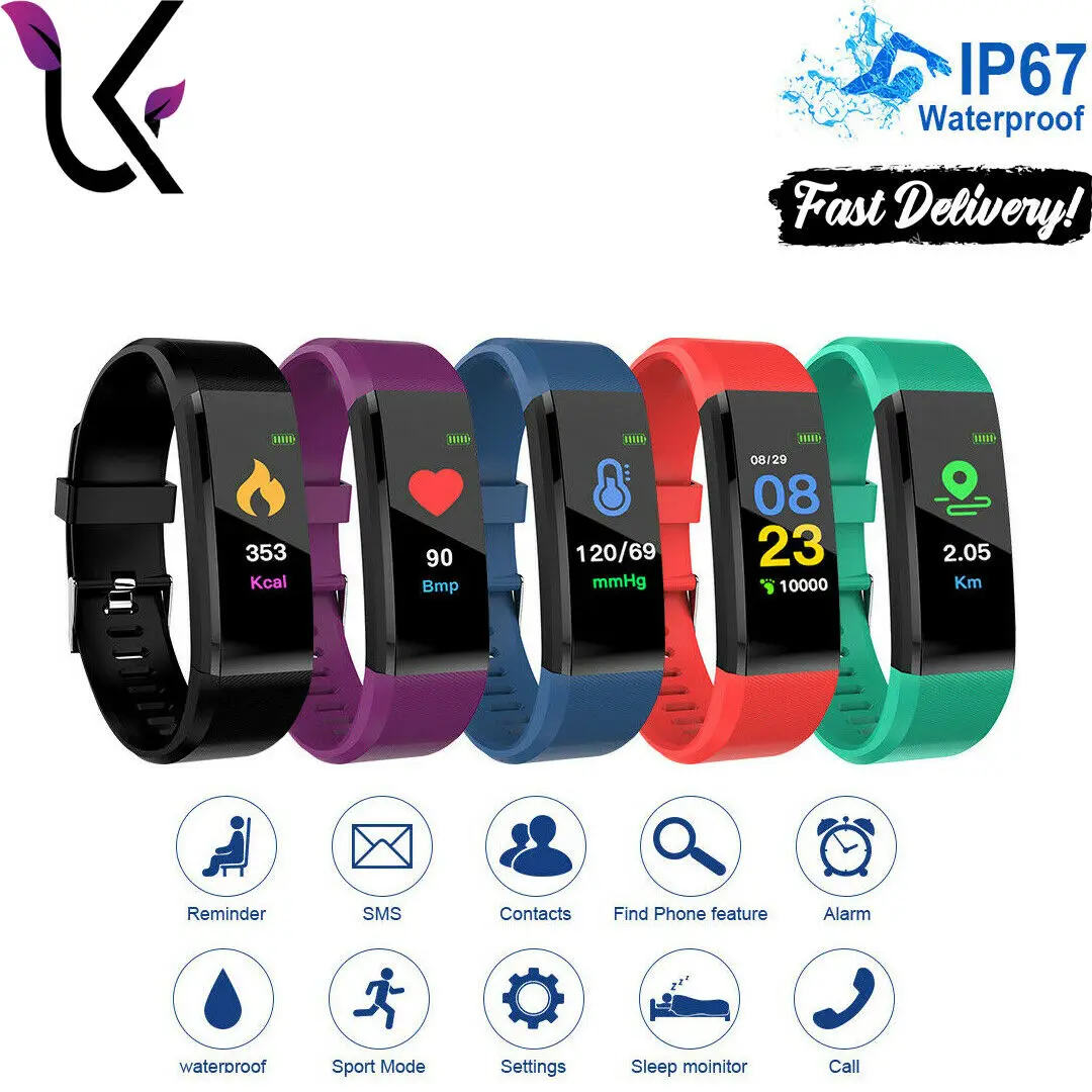 

Smart Watch Sport Band Fitness Activity Tracker For Kids Fit Bit iOS Android