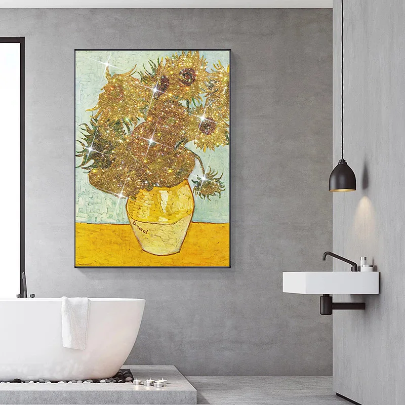 Классические художественные принты и плакаты Ван Гог бриллиантовые подсолнухи