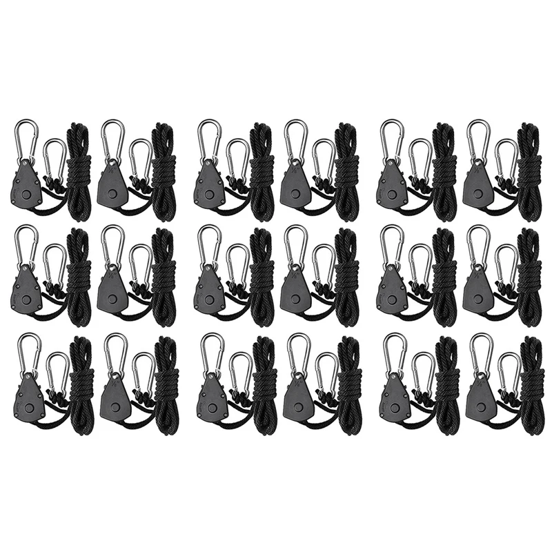 

18Pcs 1/8 Inch Heavy-Duty Adjustable Growth Light Ratchet Rope Hanger, Used For Gardening Of Growing Lamps