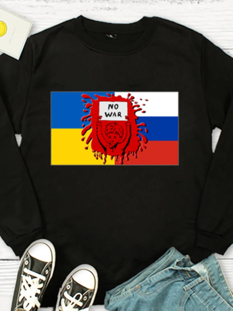 

Hsa 2022 Spring Cartoon hoodies Funny Avatar The No War Peace Hoodies Long Sleeved Cotton T-shirt Stop war Not War sweatshirt