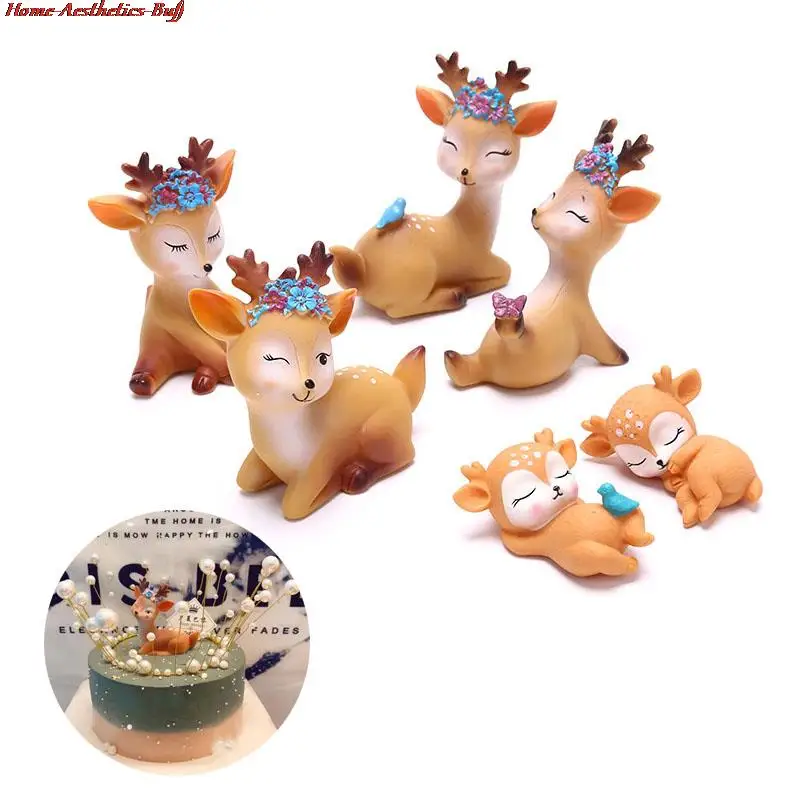 

Sika Deer Baking Cake Topper Decoration Miniatures Fairy Garden Ornament Craft