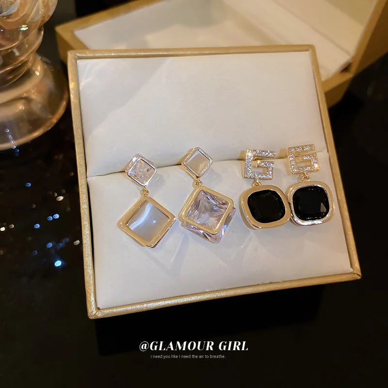 

Fashion Famous Luxury Brand Designers Simulated Rhinestone Letter G Long Charm Dangle Earrings Brincos For Women