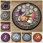 Круглые коврики с Аниме Пикачу покемоном, декоративные коврики для гостиной и спальни, нескользящий коврик, милый напольный коврик