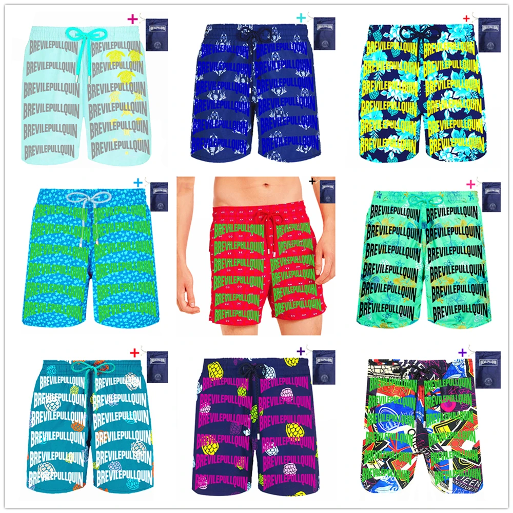Free Shipping 2022 Brand Fashion Brevilepullquin Turtles Swimwear Men Beach Board Shorts Sexy Adults Swimtrunks 100% Quick Dry