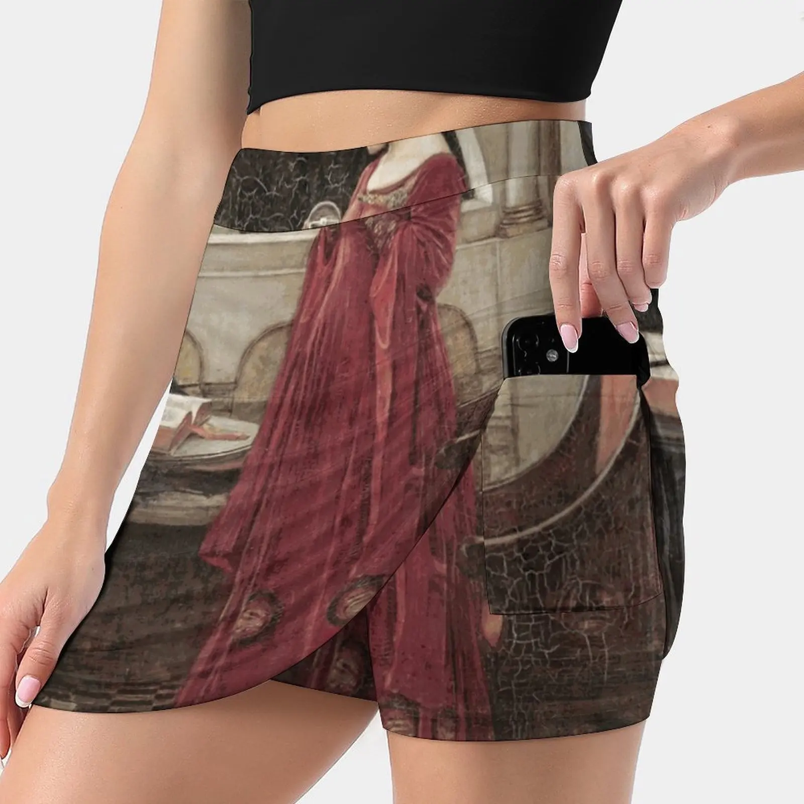 Женская Спортивная юбка с принтом John William Waterhouse трендовая модная Двухслойная