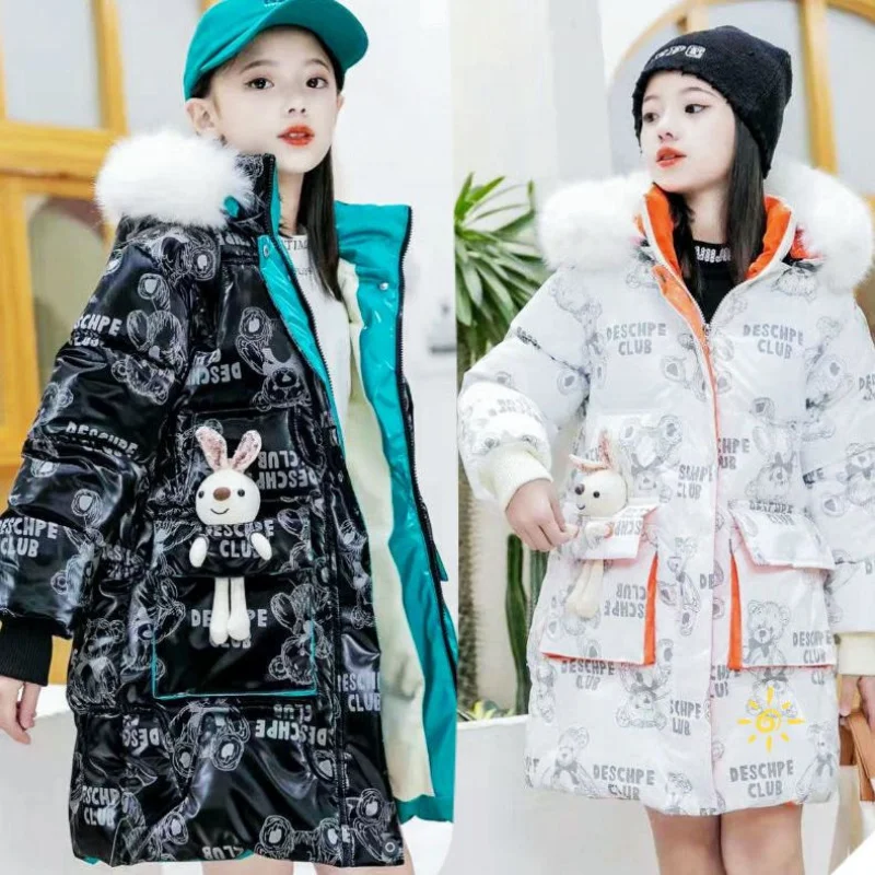 

2022 Winter Clothing Student Fashion Girls Cotton Jacket for Kids Clothes Princess Outerwear 15 Years Cute Casual Korean Coats