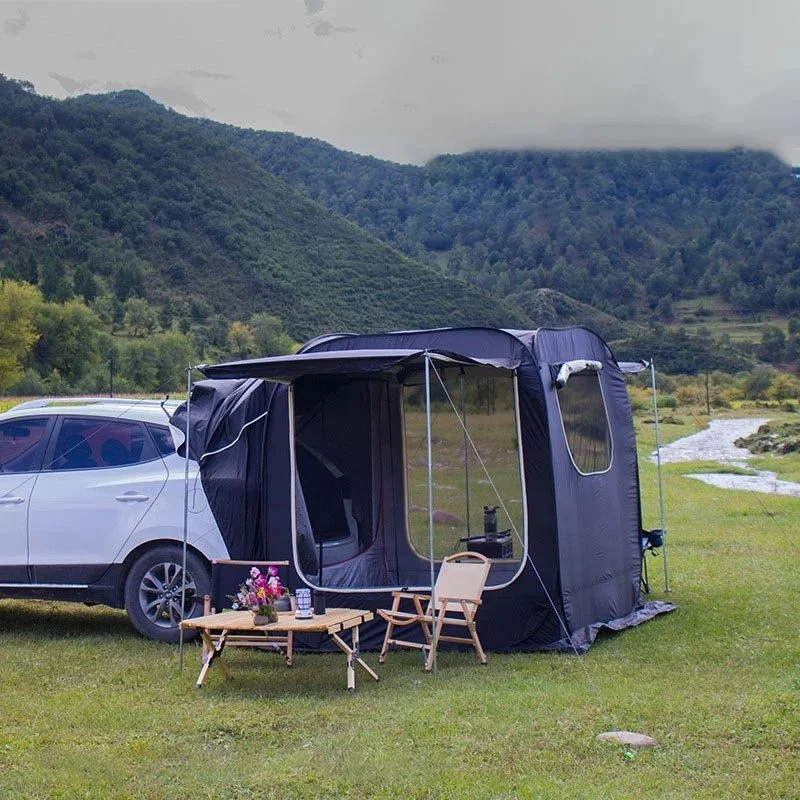 

Automatic Opening Outdoor Camping portable car awning roof shell tent sunshade Manufacturer Waterproof car rear tent shelter