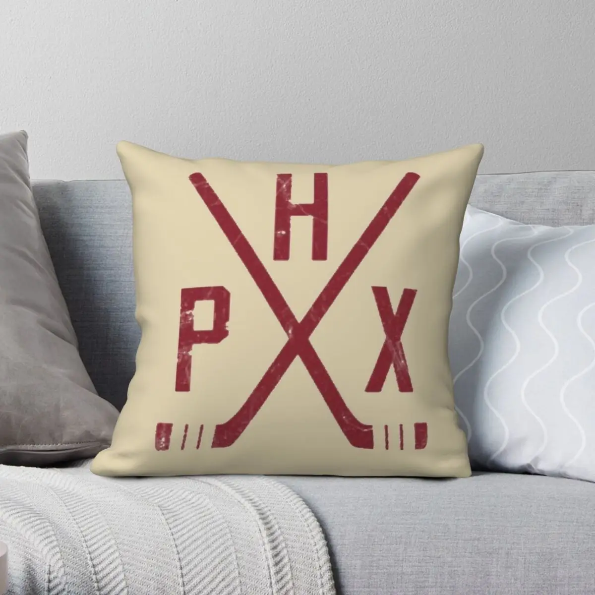 

Hockey Arizona Coyotes Sand Square Pillowcase Polyester Linen Velvet Pattern Zip Decorative Room Cushion Cover