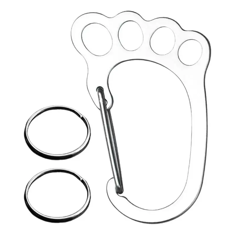 

Stainless Steel Key Chain Cute Foot Shape Key Hook Creative Key Ring For Outdoor Camping Hiking Buckle Carabiner