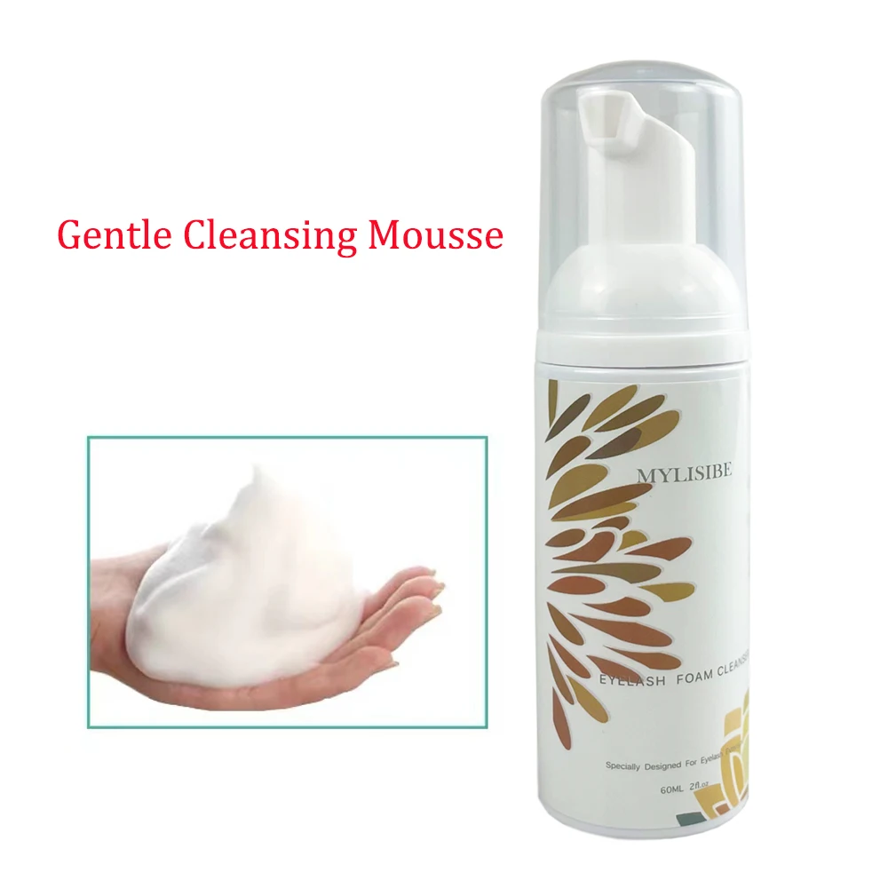 

High Quality Eyelash Extension Cleaner 60ml Eyelash Shampoo Gentle Cleansing Mosse Transparent Gentle Eyalsh Foam Cleanser