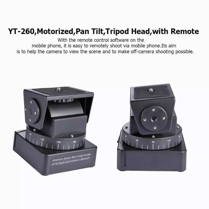 

YT-260 Pan Tilt Head Motorized Rotation Panoramic Tripod Head PTZ Remote Control for Camera Phone Professional Photography Tool