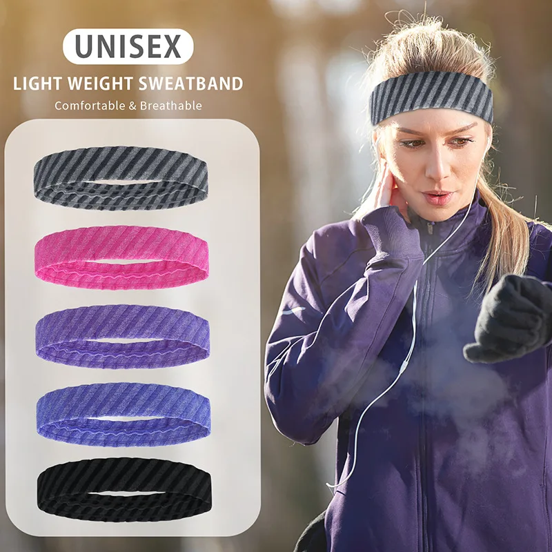 

Unisex Sports Headband Running Basketball Fitness Headband Yoga Hair Band Sweat Absorbing Sweat Guide Band Antiperspirant Band
