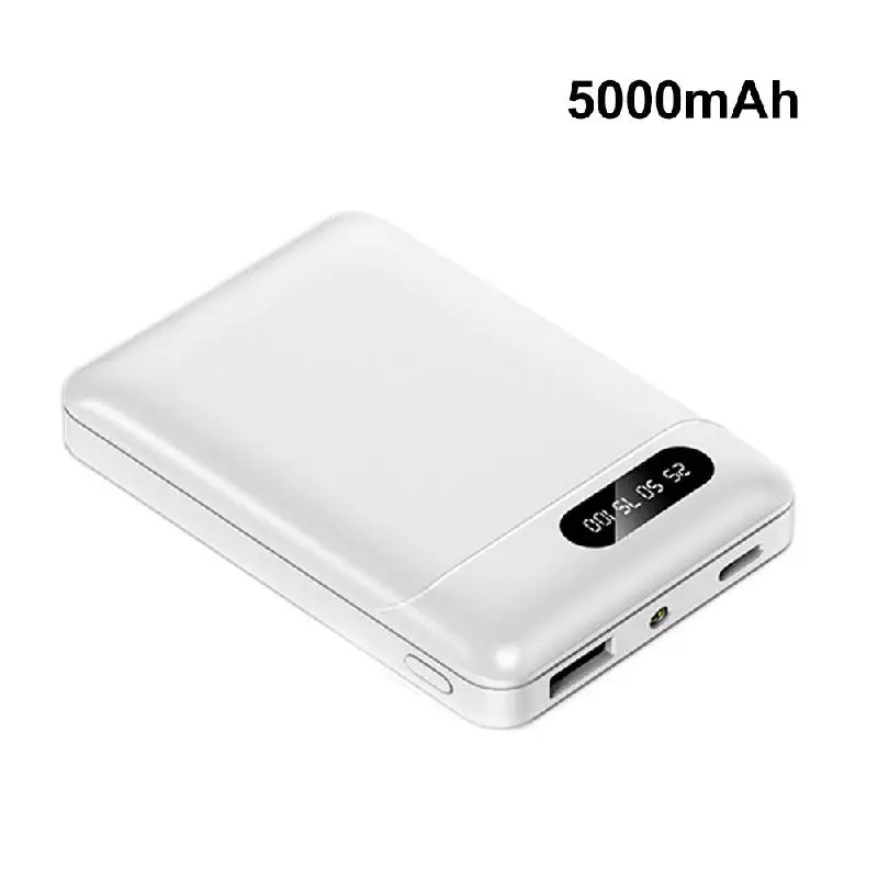 5000 мАч/10000 мАч Power Bank 5 В/2 1 А USB-выход Мини-внешний аккумулятор со светодиодной