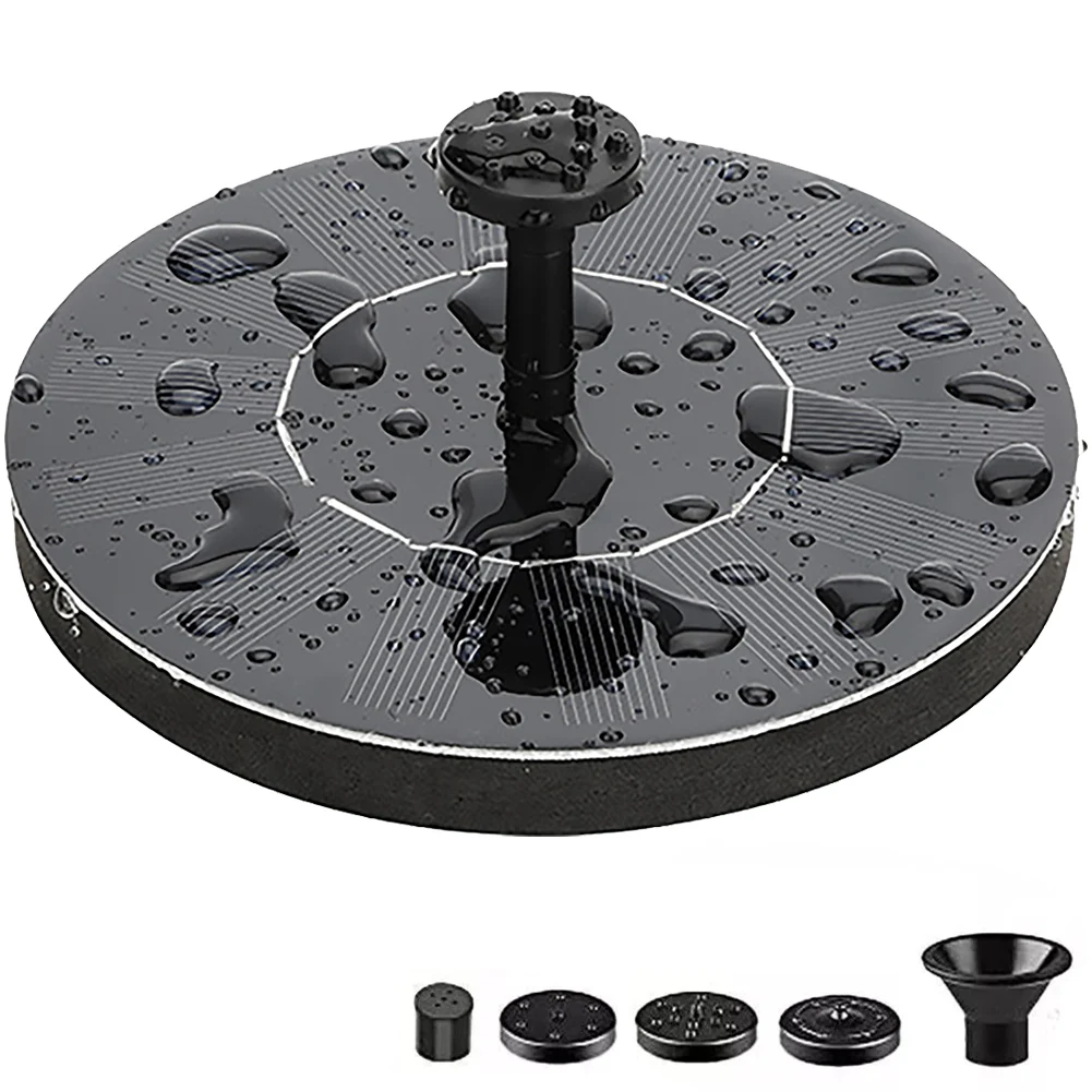 Водяной Насос На Солнечной Энергии 1 Вт С 6 Насадками Плавающий Фонтан Для Сада