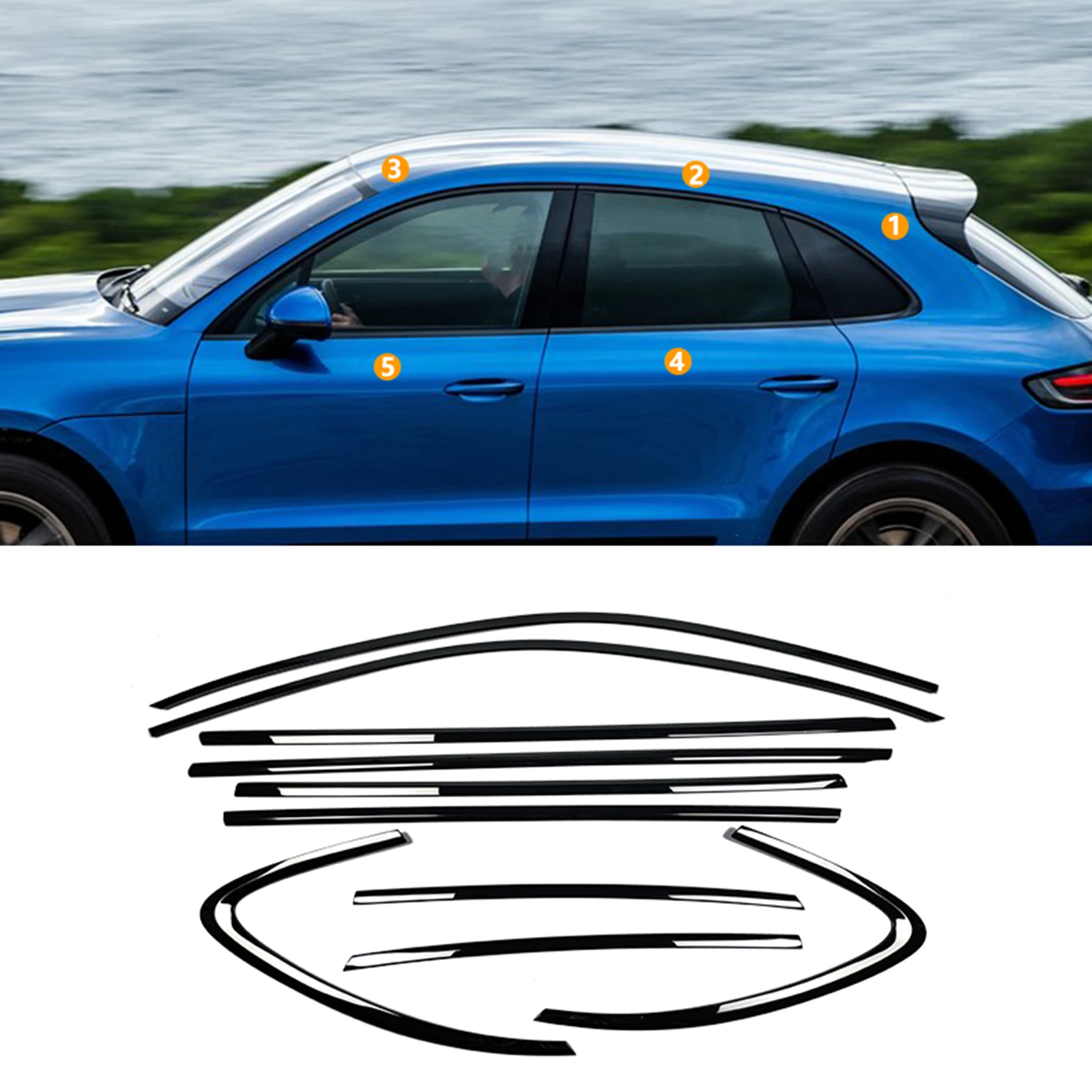 

10 шт. накладка на окно автомобиля для Porsche Macan 2014-2025