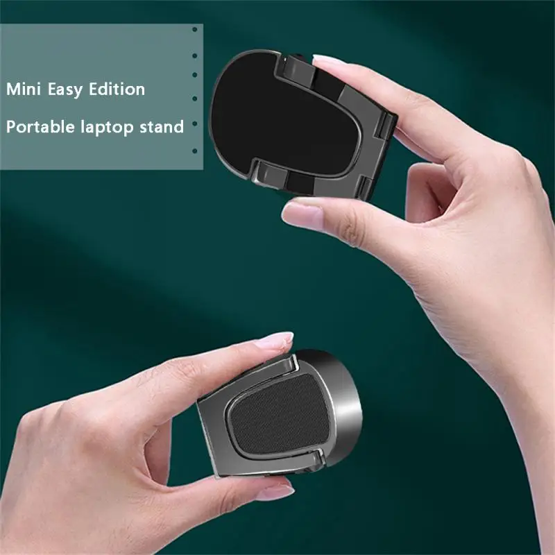 

Black Computer Mini Stand Stable And Reliable Simple Laptop Stand Non-slip Easy To Carry Laptop Cooling Bracket 86.00g Foldable
