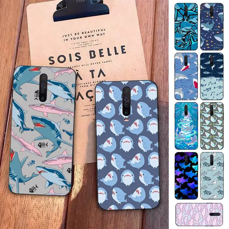 

Cute Shark Phone Case for Redmi 5 6 7 8 9 A 5plus K20 4X S2 GO 6 K30 pro