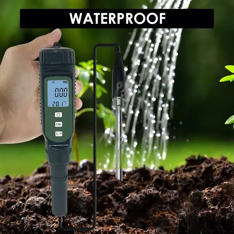 Фото WAP01 EC-817 Высокоточный цифровой измеритель EC и температуры почвы 0-1000 мСм/см, многофункциональный / для сада №5