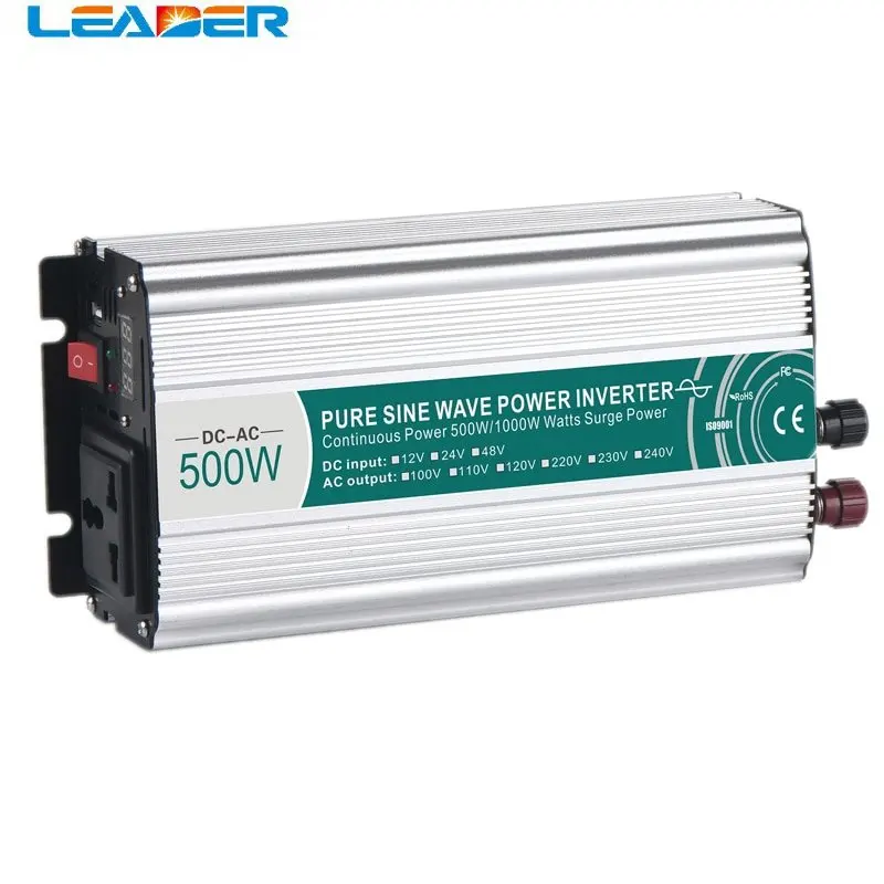 Преобразователь немодулированного синусоидального сигнала на солнечной батарее, 1200 Вт, 12 В/24 В постоянного тока, преобразователь немодулированного синусоидального сигнала в 110 В переменного тока, 220 В, Гц