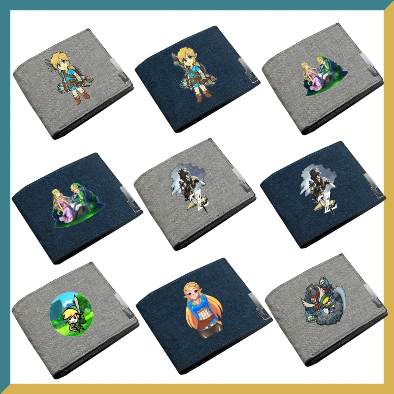 

New The Legend of Zelda Tears of The Kingdom Coin Purse Canvas Short Wallet Game Peripheral Figure Ornament Collection Toy Gift