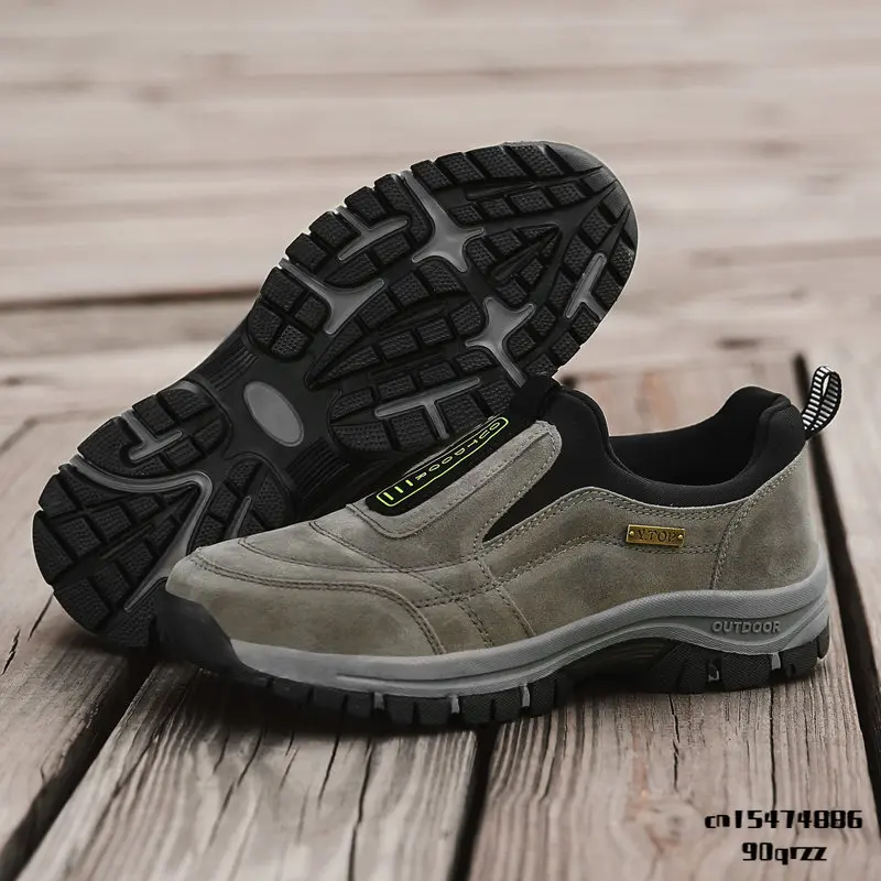 

Men Shoes Outdoor Hiking Shoes Non-Slip Slip-On Loafers Light Training Sneakers Walking Trekking Shoes Big Size 39-46