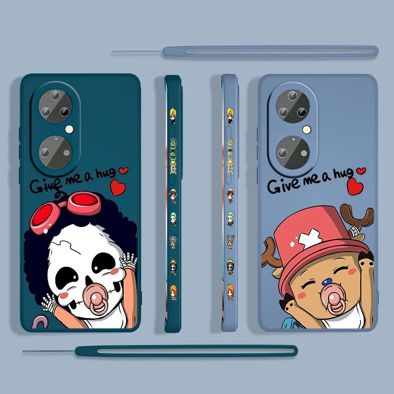 

Chopper Cute One Piece For Huawei P50 P40 P30 P20 P Smart Z Pro Plus 2019 2021 Liquid Left Rope Phone Case Coque Cover Fundas