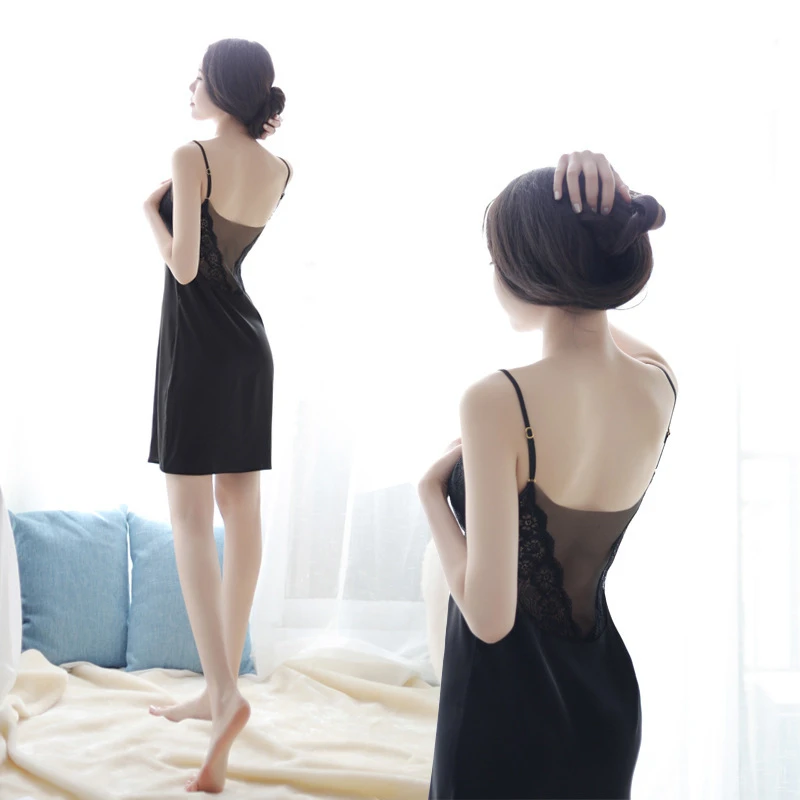 

Sexy Underwear Uniform Temptation One-piece Large Lace Suspender Perspective Pajamas Women's Sexy Nightdress