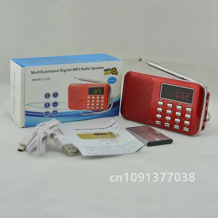 EONKO Super Bass HIFI FM-радиодинамик L-218 с TF USB AUX фонариком перезаряжаемой батареей