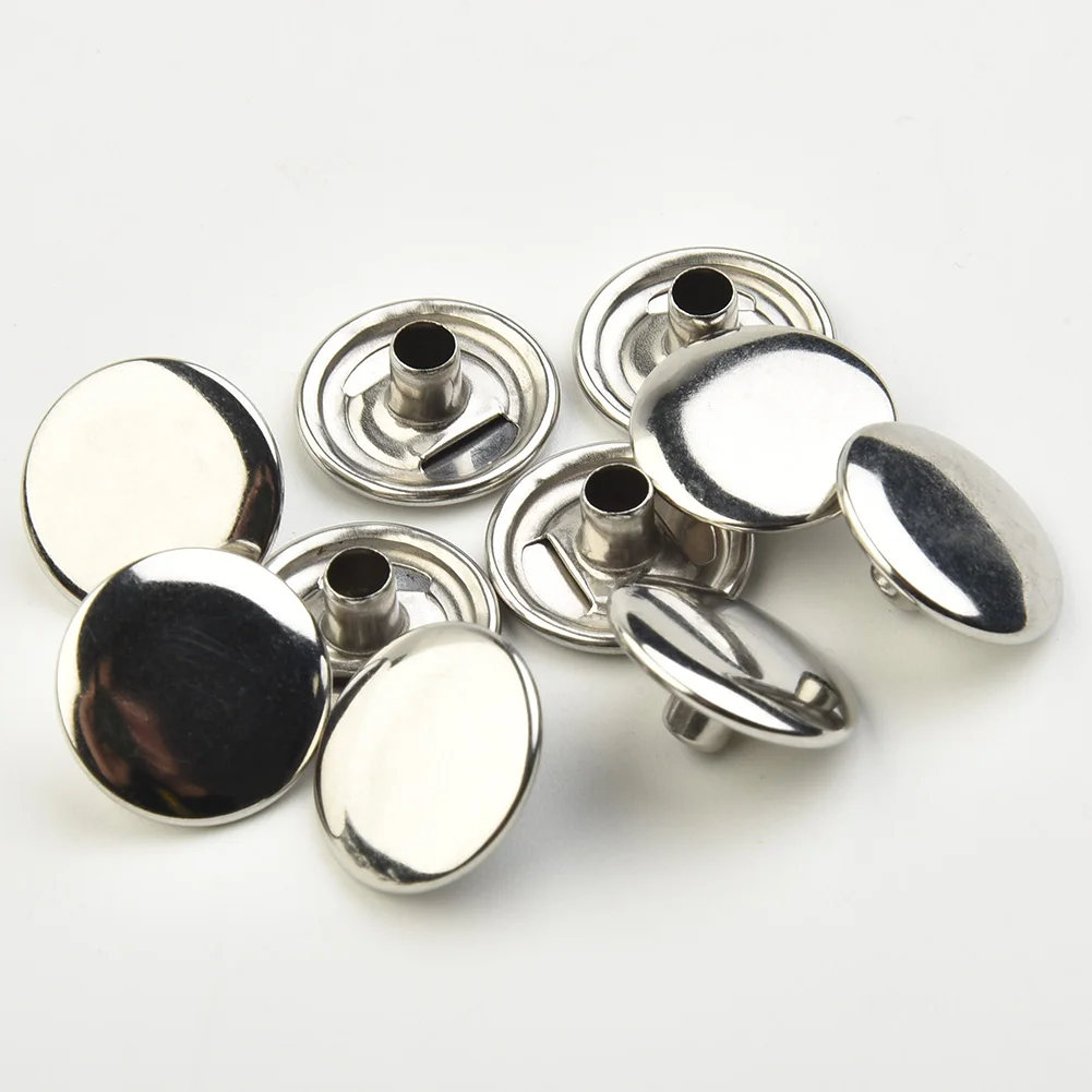 

Fixed Fabric Repair Kit Stud Marine Snap Fasteners Car Hoods Cover Button Rivet Clothing 30pcs Leathers Set Silver