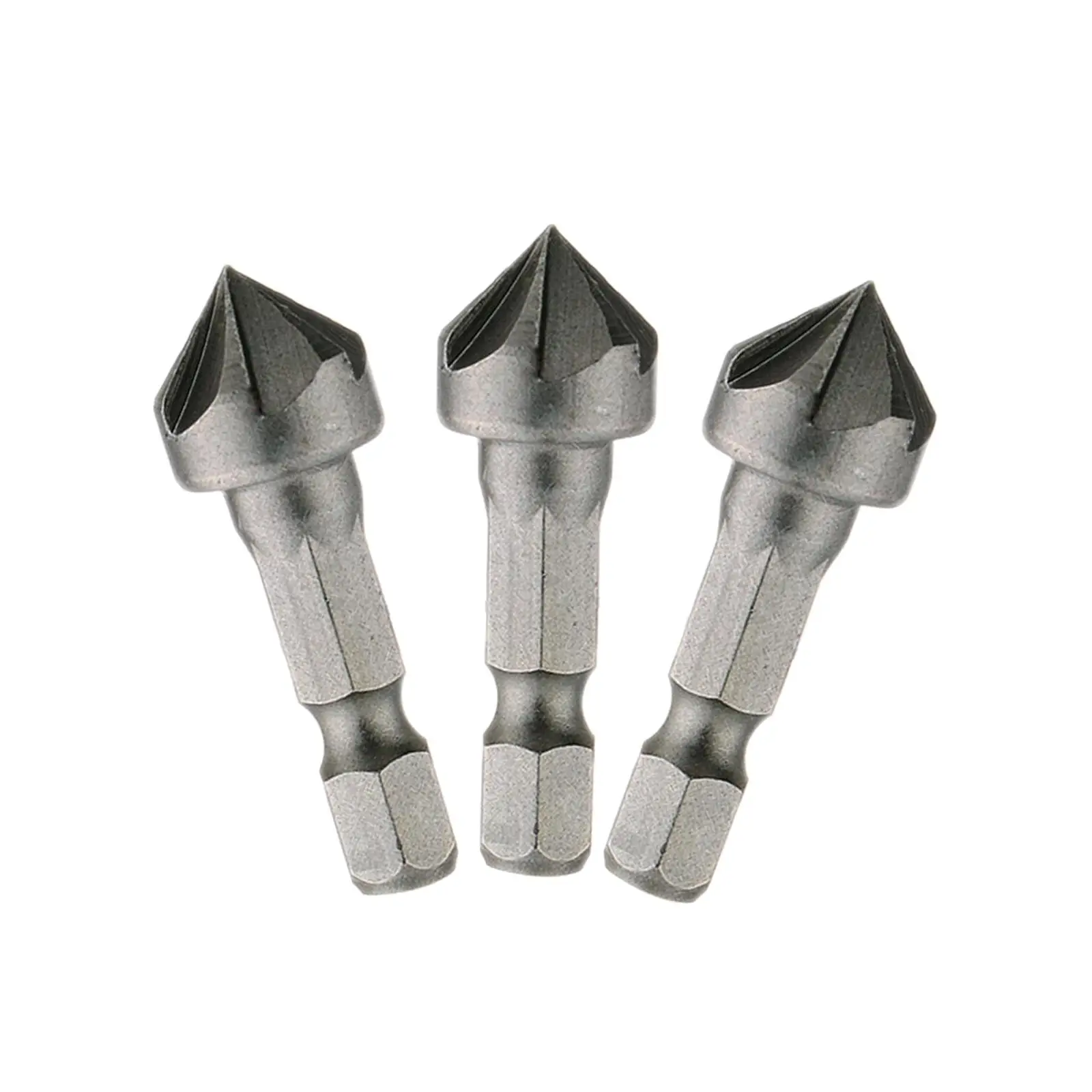 

3x 90 Degree Chamfering Countersink Drill Replaces Hexagonal Counterbore Durable 5 Flute for Rubber Carpentry Wood