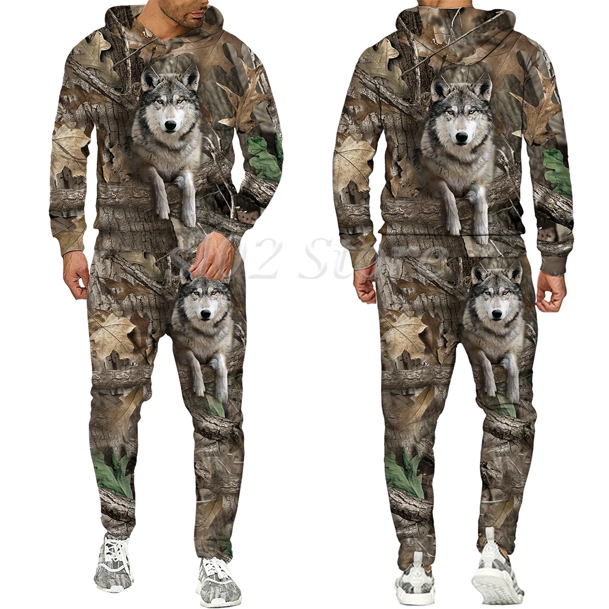 Camouflage Casual Hunting Animal Wild Boar 3D Hoodie/Training Men's 2 Piece Set Sportwear Men's Clothes Suit