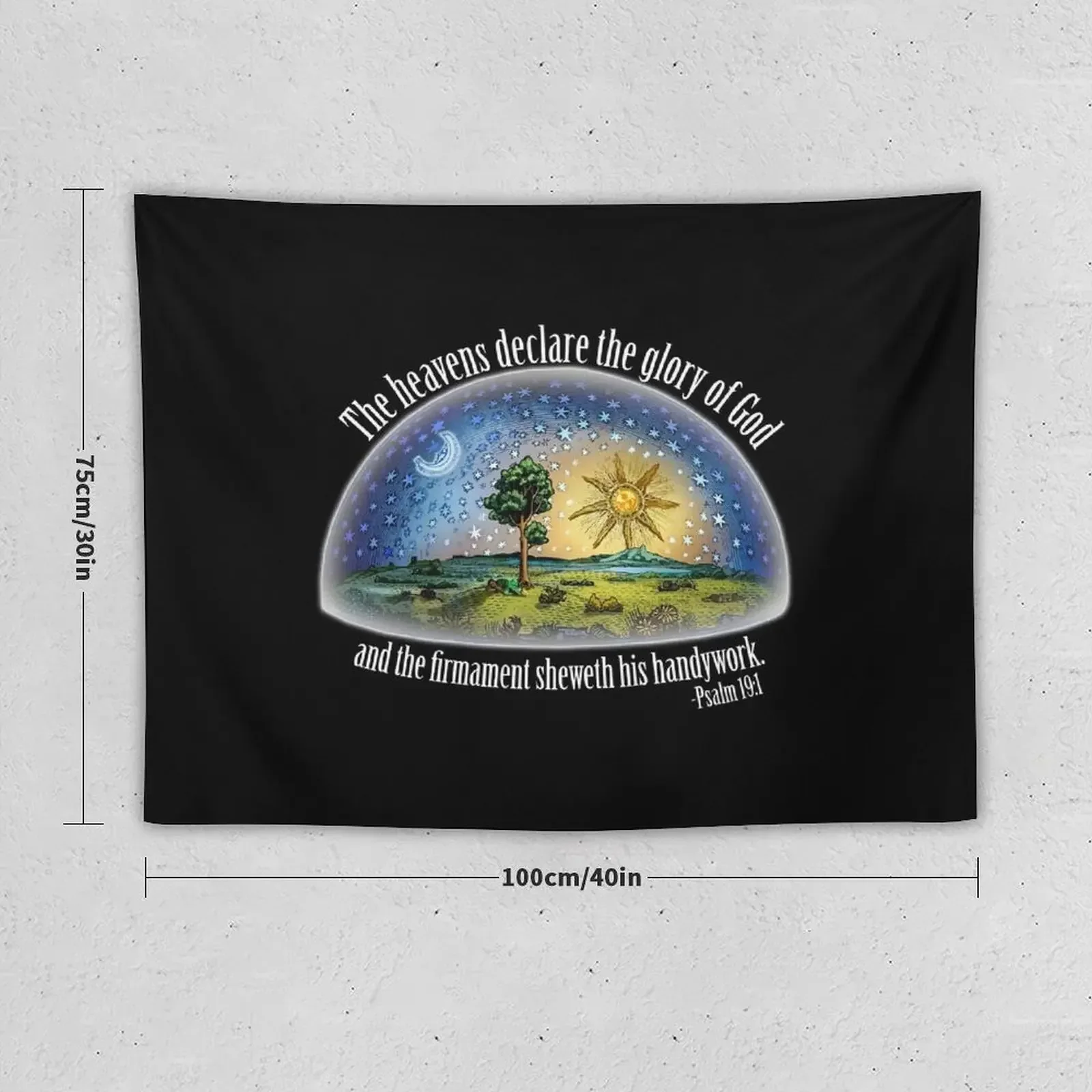 Плоская Земля-псалом 19:1 (процветание) черный гобелен Настенная роспись украшения