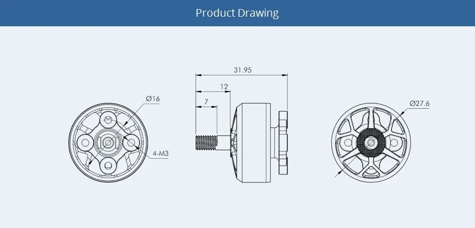 T-Motor VElox VEloce V2306.5 V2 1950KV 6S 2550KV 4S Бесщеточный двигатель с валом из титанового сплава 4