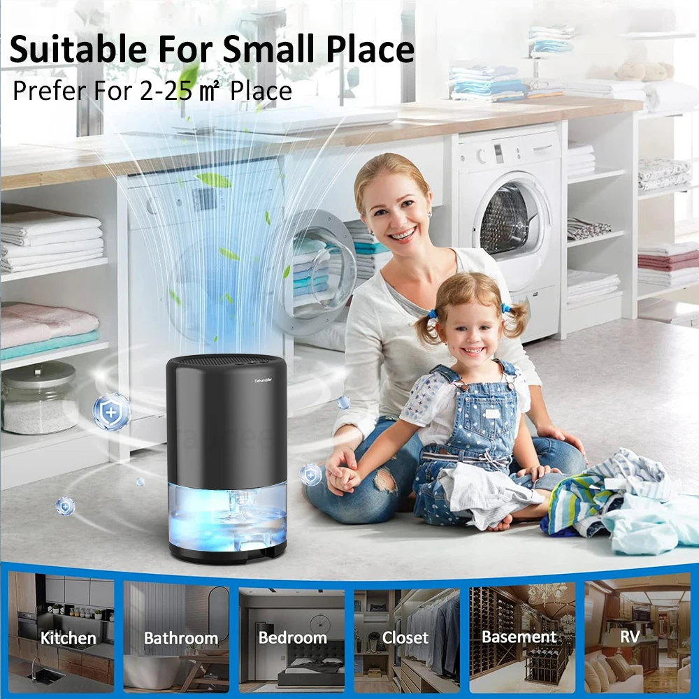 Осушитель воздуха портативный 1000 мл для дома спальни и офиса