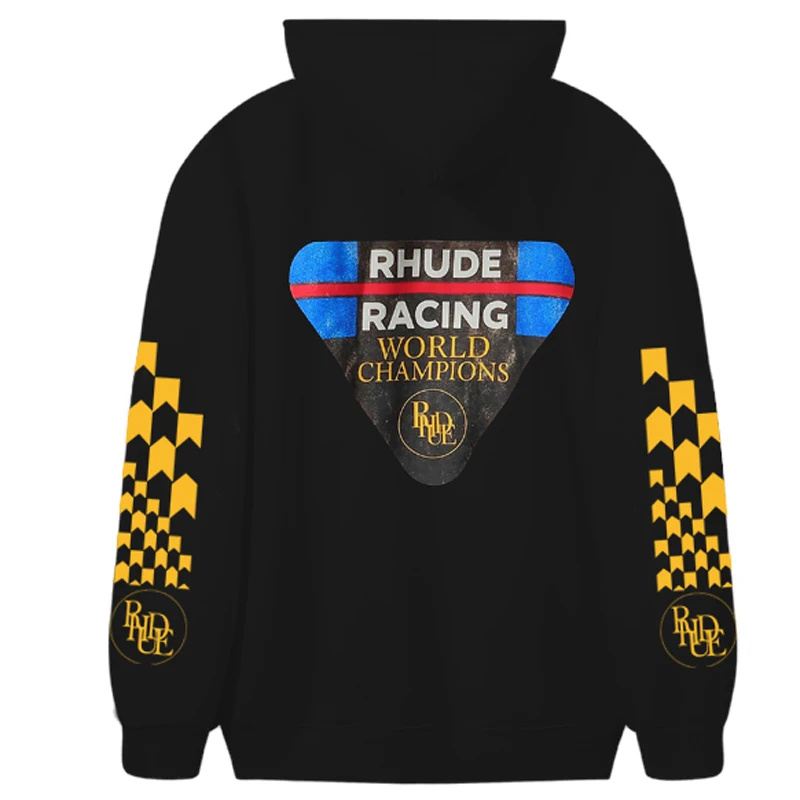 

Y2k Men Women High Quality Rhude Hooded Sweatshirts American Streetwear Loose Fleece Warm RHUDE Hoodies Pullover Clothing