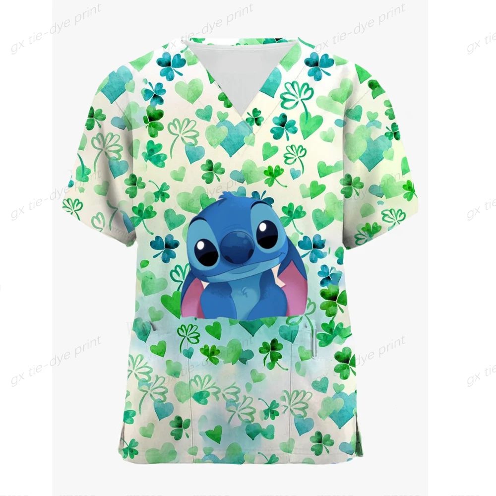 Блузка женская с коротким рукавом и принтом Дисней Стич