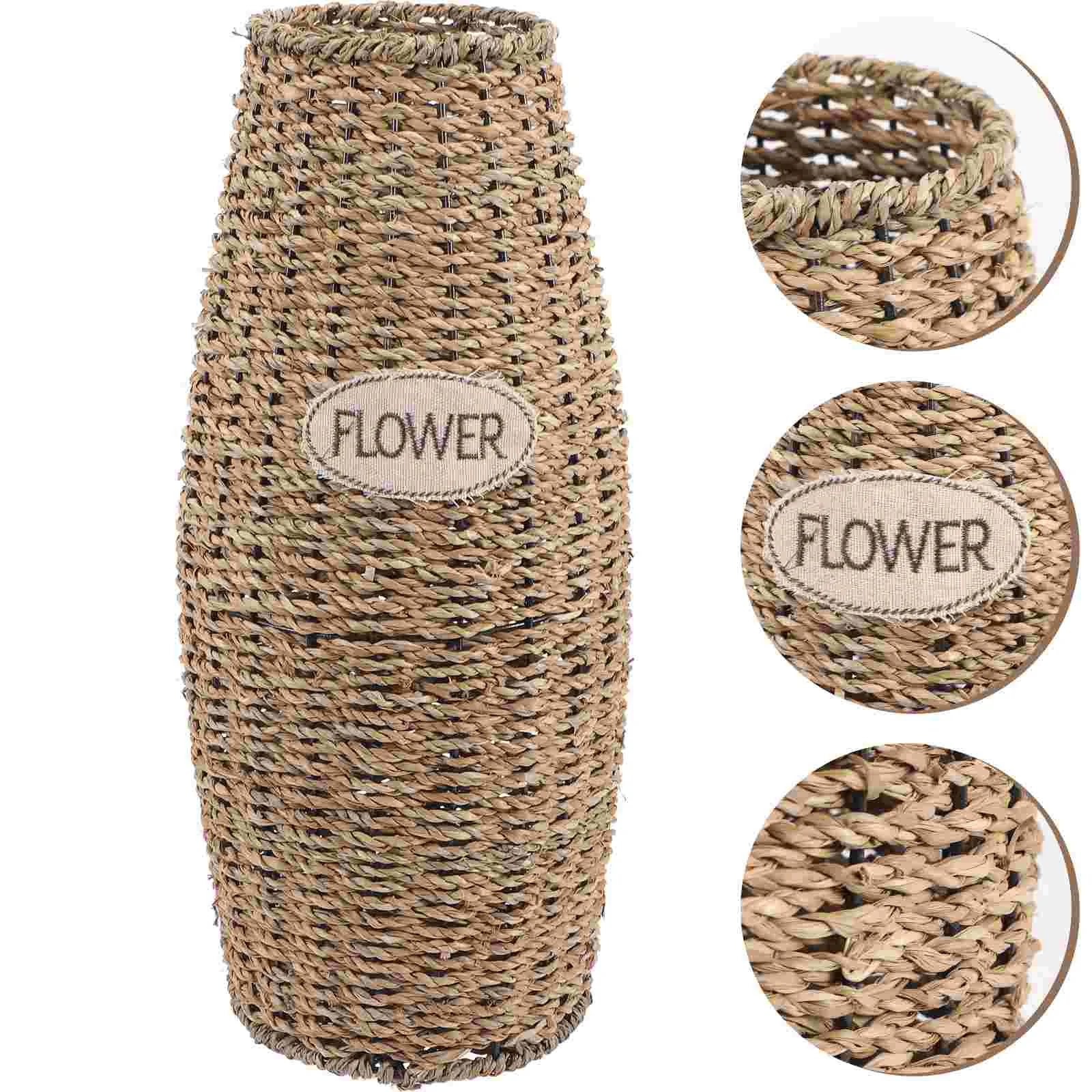 

Dry Vase Vases Centerpieces Small Table Decorations Flower Bottle Tabletop Bouquets Vintage Rattan Weaving Planter