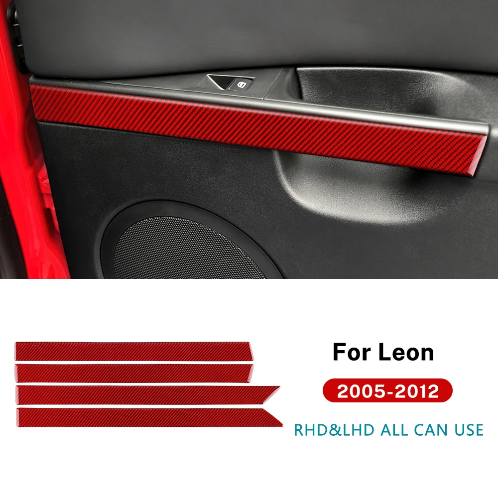 

Наклейка из углеродного волокна для Seat Leon MK2 1P 2005 2006 2007 2008 2009 2010 2011 2012 LHD RHD аксессуары для внутренней двери автомобиля