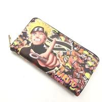 japanese anime peripheral wallet naruto long zipper wallet youth card holder student pu leather handbag card bag
