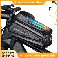 bicycle bag waterproof touch screen cycling bag top front tube frame mtb road bike bag 6 5 phone case bike accessories