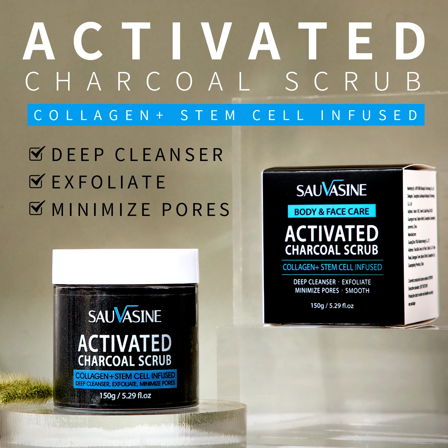 

Activated Charcoal Body Scrub Exfoliating Skin Scrubs Deep Cleansing Acne Blackhead Treatment Remove Dead Cells Whitening Cream