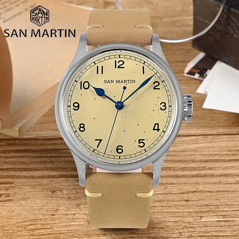 

Часы-пилот San Martin мужские, винтажные, водостойкие, 38,5 мм, 10 бар