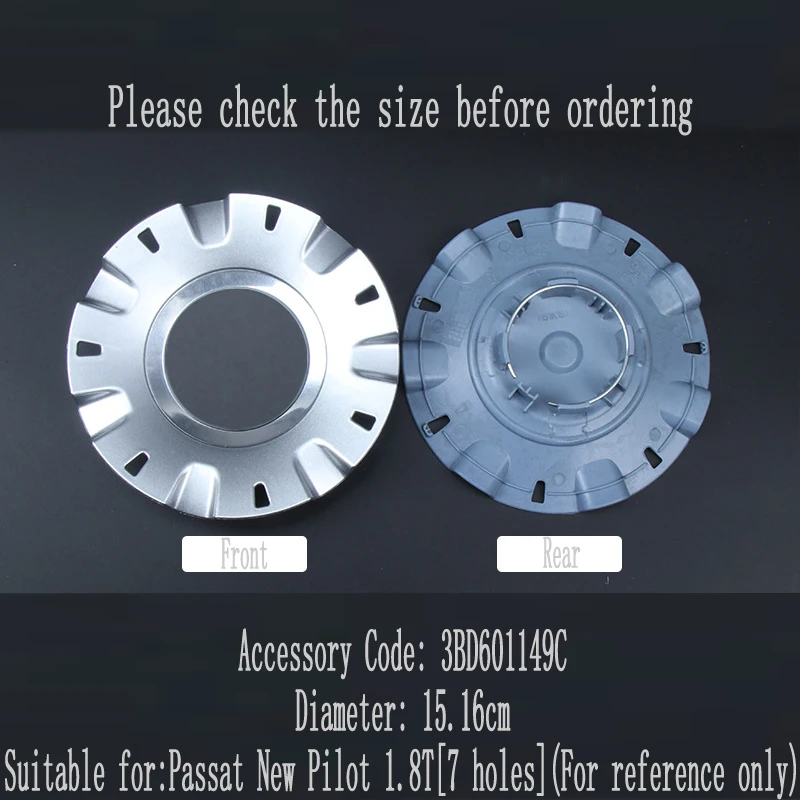 

4pcs 15.16cm 7holes VW Logo Wheel Center Hub Rim Cap Cover Emblem for VW Volkswagen Passat New Pilot 1.8T 3BD601149C Accessories