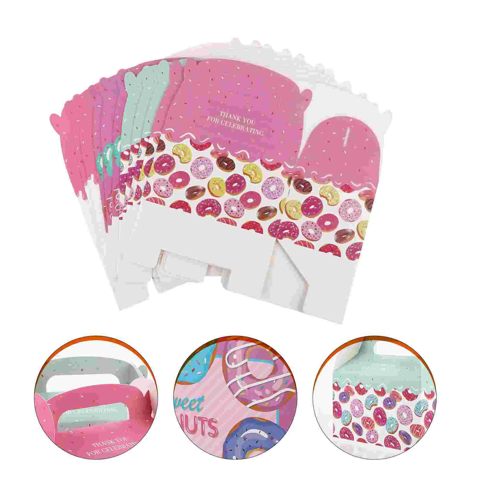 

12Pcs Donuts Gift Box Paper Treat Box Creative Candy Box Party Supplies