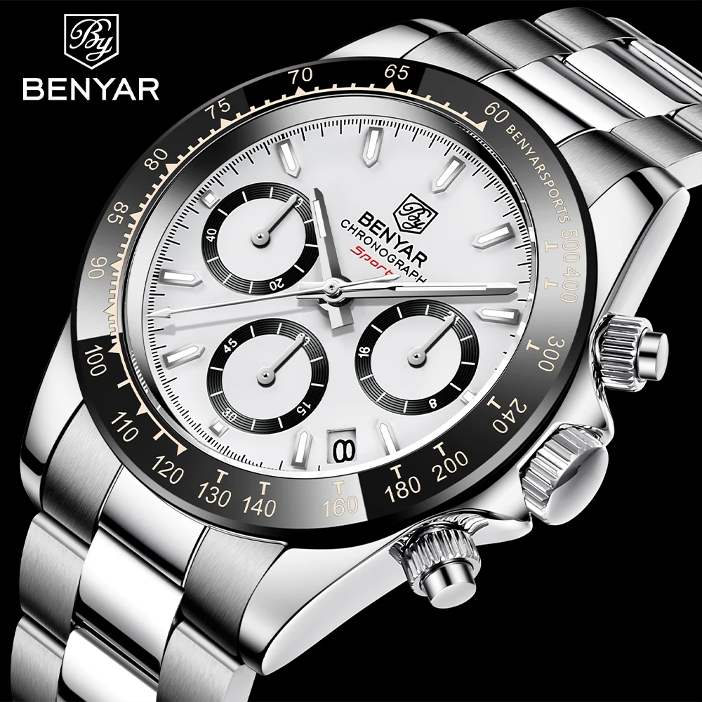 Relojes Hombre 2021 BENYAR новые мужские кварцевые часы модные повседневные трехглазные