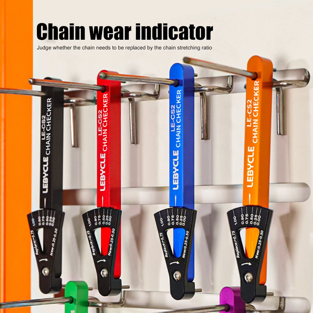 MTB Road Bike Chain Wear Indicator Tool Bicycle Chain Checker Gauge Multi-Functional Mountain Road Bike Chains Gauge Measurement